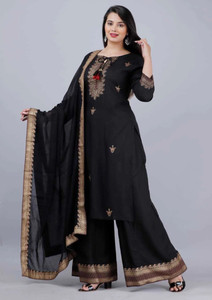 shoecom Women Kurti Palazzo Dupatta Set