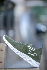 SHOELAMB Mens Olive Green Casual Walking Running