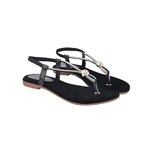 Shoetopia Womens Embellished T-Strap Flats - Crystal