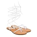 Shoetopia Stylish Ankle Wrap Flat Sandals For