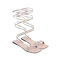 Shoetopia Stylish Ankle Wrap Flat Sandals For