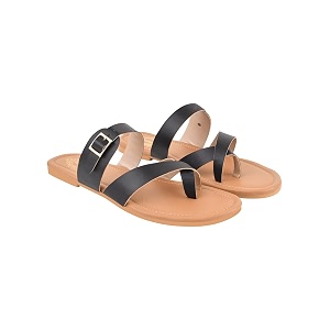 Shoetopia Womens Flats with Side Buckle