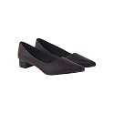 Shoetopia Women's Low Block Heel Pumps – Elegant Pointed Toe Slip-On Dress in Textured Finish – Comfortable Office &amp; Formal Footwear