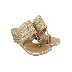 Shoetopia Womens Wedge Heel Kolhapuris