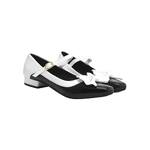Shoetopia Womens Black White Mary Jane