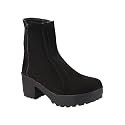 Shoetopia Womens Block Heel Ankle Boots 