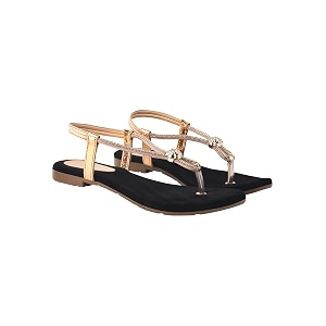 Shoetopia Womens Embellished T-Strap Flats - Crystal