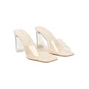 Shoetopia Womens Transparent Block Heels Stylish