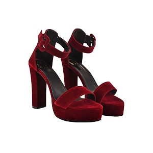 Shoetopia Womens Velvet Block Heel Sandals -