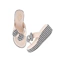 Shoetopia Womens Wedge Flip Flops with Bow