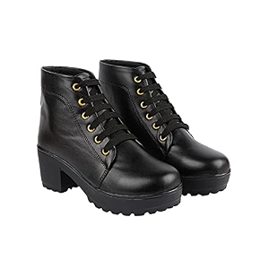 Shoetopia Womens Girls Platform Heeled Classic Solid