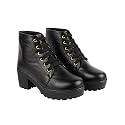 Shoetopia WomensGirls Platform Heeled Classic Solid Boots