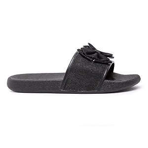 shoexpress girl39s textured open-toe slide slippers with bow accent flip-flop