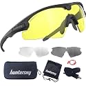 HTS HUNTERSKY Q57 Yellow Lens Ballistic Tactical Shooting Glasses ANSI Z87+ UV400 Anti-Fog Eyewear for Airsoft Range Security and Outdoor Sports, for Men and Women