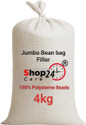 SHOP 24 CARE Premium virgin white thermocol 4kg Jumbo bean bag filler beads Bean Bag Filler (Virgin)