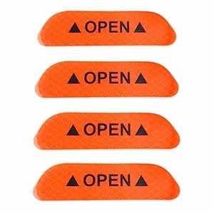 shop360 car door reflective open sign fluorescent warning sticker night decal anti-collision mark n66 high risk safety5  pieces universal auto amp conspicuity nylon fabric vinyl strip fire orange