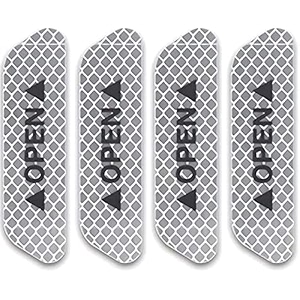 shop360 car door reflective open sign fluorescent warning sticker night decal anti-collision mark n66 high risk safety 4  pieces universal auto amp conspicuity nylon fabric vinyl stripbright white