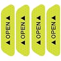Shop360 Car Door Reflective Open Sign Fluorescent Warning Sticker Night Decal Anti-Collision Mark N66 high risk Safety(4 – Pieces), Universal Auto &amp; Conspicuity nylon fabric Vinyl Strip(Lemon Green)