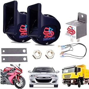 raging sound 12v air horns - super loud durable amp dustproof with relay amp wire pack of 2