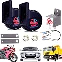 Raging Sound 12V Air Horns - Super Loud, Durable &amp; Dustproof with Relay &amp; Wire (Pack of 2)