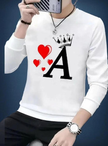 Shopaholic Printed Men Round Neck White T-Shirt