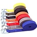 SHOPEE 2 Pcs Lashing Straps, 1" x 16Ft (5 Meter)(196") Adjustable Tie Down Ratchet Tie Straps with Metal Buckles, Cam Lock Strap Cargo Packing Straps Heavy-Duty for Luggage/Truck/SUV/Car (Grey)