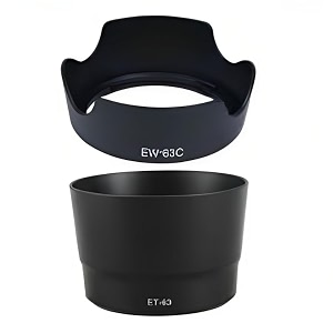 shopee 2 pcs lens hood camera lens hood for canon ef-s 1 pcs ew-63c ew63c 18-55mm f  35-56 is stm lens hood amp 1 pcs et-63 55-250mm