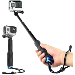 shopee selfie stick extendable hand grip handheld monopod aluminum telescopic pole 7-19 inch compatible with gopro hero 11 10 9 8 7 6 5 4 3 3 session sj4000 sj5000 action cameras