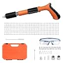 Shopera Manual Mini Steel Nail Gun 5 Gears Power Adjustable Wall Nail Guns for Ceiling Manual Steel Nails Gun Tool with 100 Nails (Nail Gun Set)