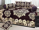 shopgallery Chenille Floral Diwan Set (Brown)