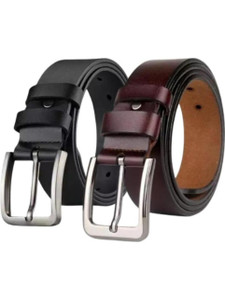 ShopGlobal Men Casual Black Brown Texas Leatherite