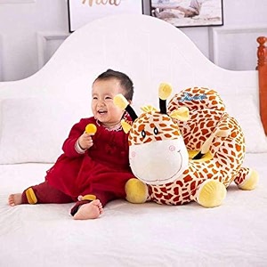 giraffe shape baby soft plush cushion baby sofa seat or rocking chair for kids0 to 4 years - brown