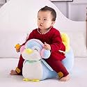Penguin Shape Baby Soft Plush Cushion Baby Sofa Seat OR Rocking Chair for Kids(0 to 4 Years) - Sky