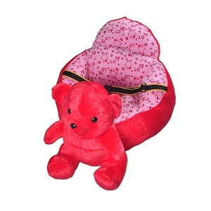 teddy bear shape baby soft plush cushion baby sofa seat or rocking chair for kids0 to 4 years - red teddy