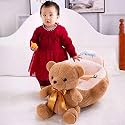 Teddy Bear Shape Baby Soft Plush Cushion Baby Sofa Seat OR Rocking Chair for Kids(0 to 4 Years) - Brown Teddy