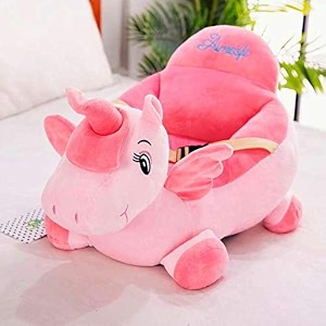 unicorn shape baby soft plush cushion baby sofa seat or rocking chair for kids0 to 4 years - pink