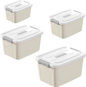shopivaan plastic utility container  - 45 kg pack of 4 beige