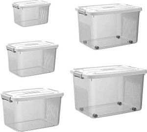 shopivaan plastic utility container  - 50 kg pack of 5 clear