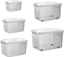 SHOPIVAAN Plastic Utility Container  - 50 kg (Pack of 5, Clear)