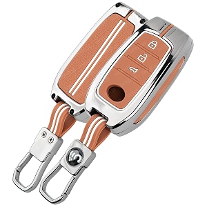 shopoflux metal key cover compatible with toyota fortuner  fortuner legender  innova hycross  invicto 3 button smart key metal brown silicone