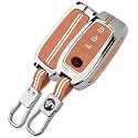 SHOPOFLUX Metal Key Cover Compatible with Toyota Fortuner | Fortuner Legender | Innova Hycross | Invicto 3 Button Smart Key (Metal Brown Silicone)