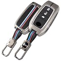 SHOPOFLUX Metal Key Cover Compatible with Toyota Fortuner | Fortuner Legender | Innova Hycross | Invicto 3 Button Smart Key (Metal Black Silicone)