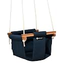 Shopoflux Swing for Kids | Baby Hanging Indoor Outdoor Jhula for Garden, Polyester, 9 Inch (6 Months to 3 Years) (Up to 25 Kg) (Blue)