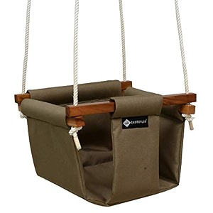 shopoflux polyester swing for kids and baby  indoor outdoor hanging jhula  6 months to 3 years up to 25 kg  brown 299 cm