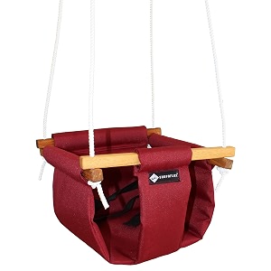 shopoflux polyester swing for kids and baby  indoor outdoor hanging jhula  6 months to 3 years up to 25 kg  maroon  depth 85 inch