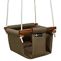 SHOPOFLUX Polyester Swing for Kids and Baby | Indoor Outdoor Hanging Jhula | 6 Months to 3 Years (Up to 25 Kg) | Brown, 29.9 Cm