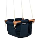 Shopoflux Swing for Kids | Baby Hanging Indoor Outdoor Jhula for Garden, Polyester, 9 Inch (6 Months to 3 Years) (Up to 25 Kg) (Blue)