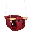 SHOPOFLUX Polyester Swing for Kids and Baby | Indoor Outdoor Hanging Jhula | 6 Months To 3 Years (Up To 25 Kg) | Maroon | Depth 8.5 Inch