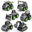 SHOPOFLUX® Unbreakable Excavator, Crane,Truck,Mixer,Bulldozer,RoadRoller Engineering Toy Vehicle for Children (Pack 6) (Metal Truck Pack of 6 (Black))