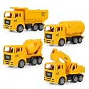 SHOPOFLUX® Unbreakable Excavator, Mixture, Dumper & Tank Construction Engineering Toy Vehicle for Children (Pack of 4) (Pack of 4)